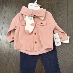 Petit Lem Pink and Navy Kids Matching Set
